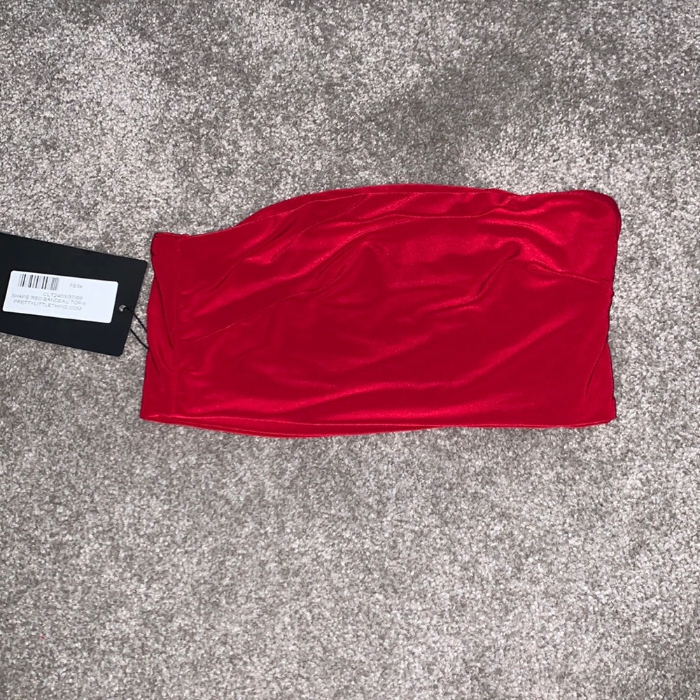 Prettylittlething Red Bandeau Top